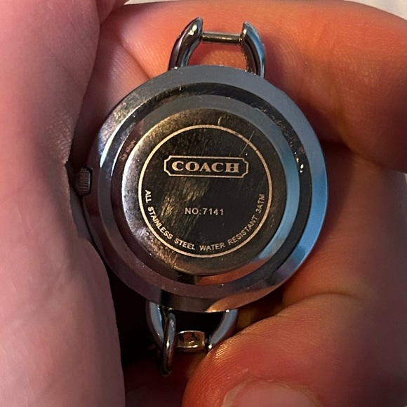 Vintage Coach Watch Stainless Steel No. 7141 Black Bezel - Picture 3 of 5